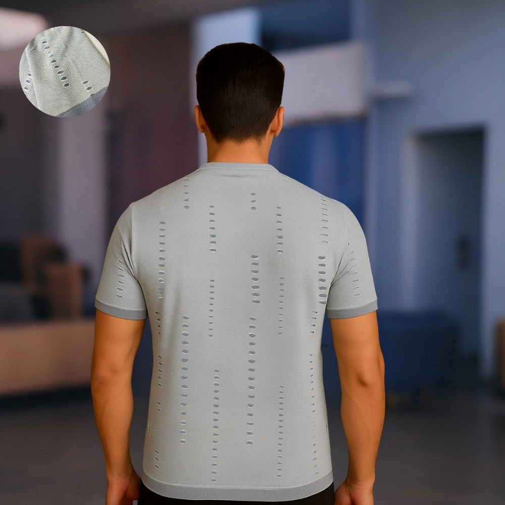 Premium 100% Cotton Rugged Zipper Round T-Shirt For Men