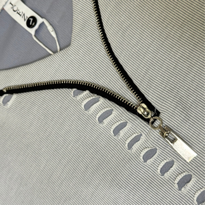 Rugged Zipper Round Neck Cotton Oversized T-shirt