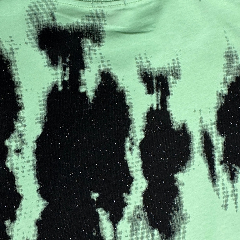 Men's Oversized Tie Dye T-Shirt - Streetwear Mint Green & Black Graphic Tee - Relaxed Fit Cotton Crew Neck Casual Summer Shirt