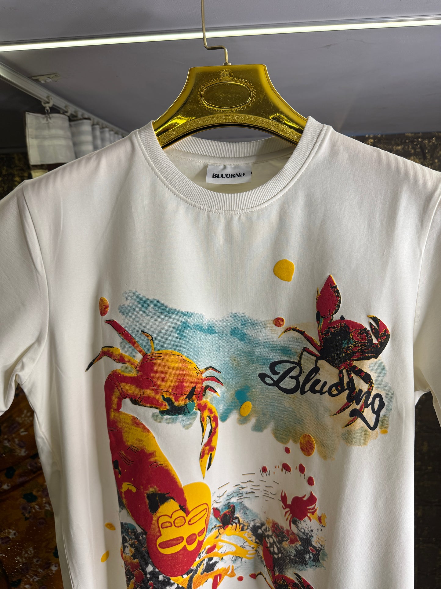 Deep Sea" 3D Textured Graphic Tee - Off-White Premium Cotton T-Shirt