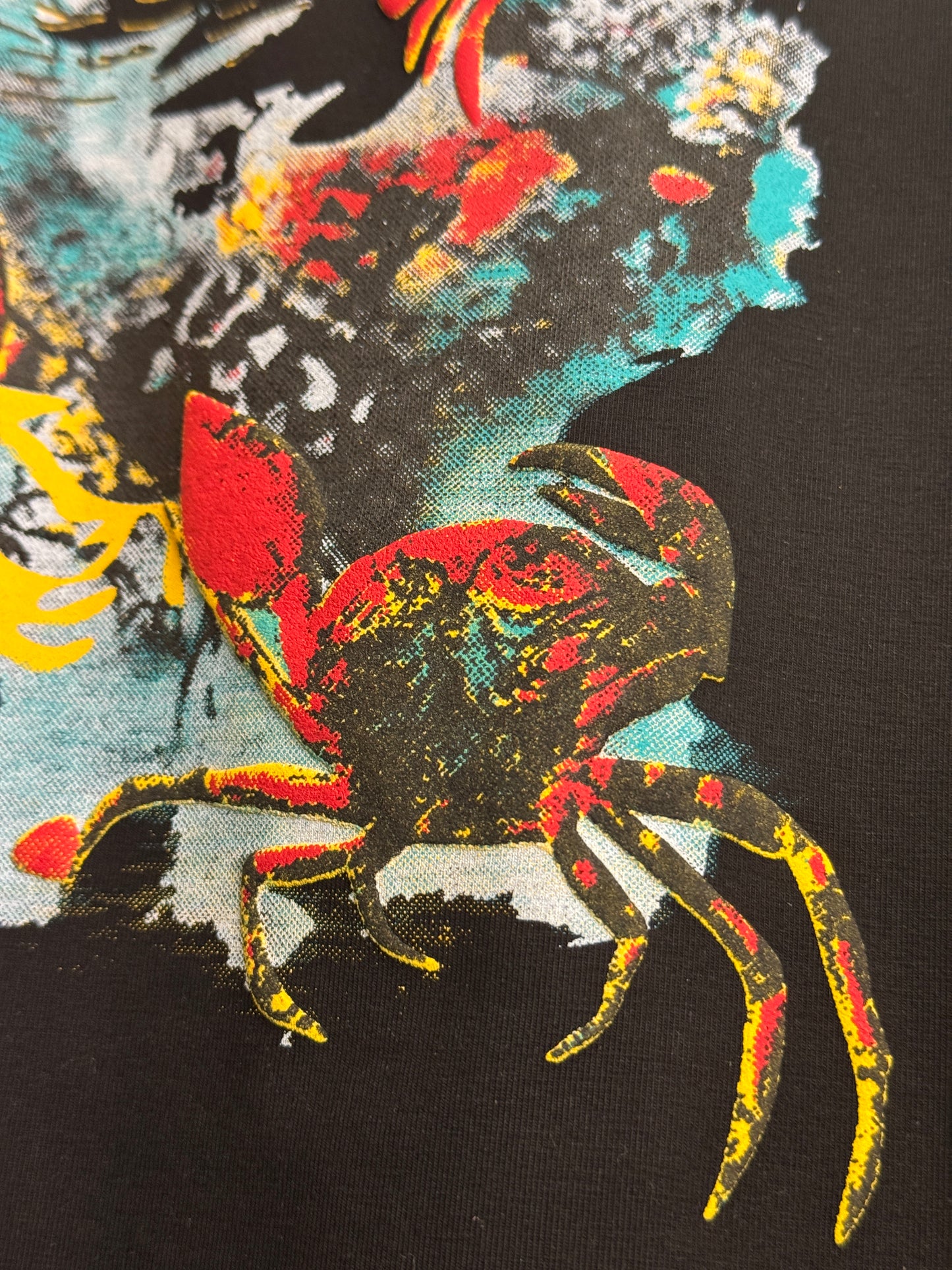 Deep Sea" 3D Textured Graphic Tee - Off-White Premium Cotton T-Shirt