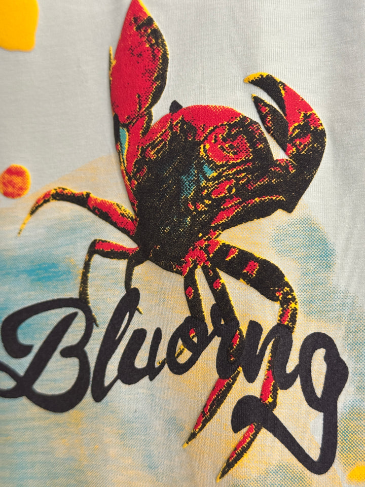 Deep Sea 3D Textured Round Neck Cotton Oversized T-shirt