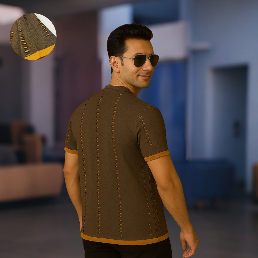 Premium 100% Cotton Rugged Zipper Round T-Shirt For Men