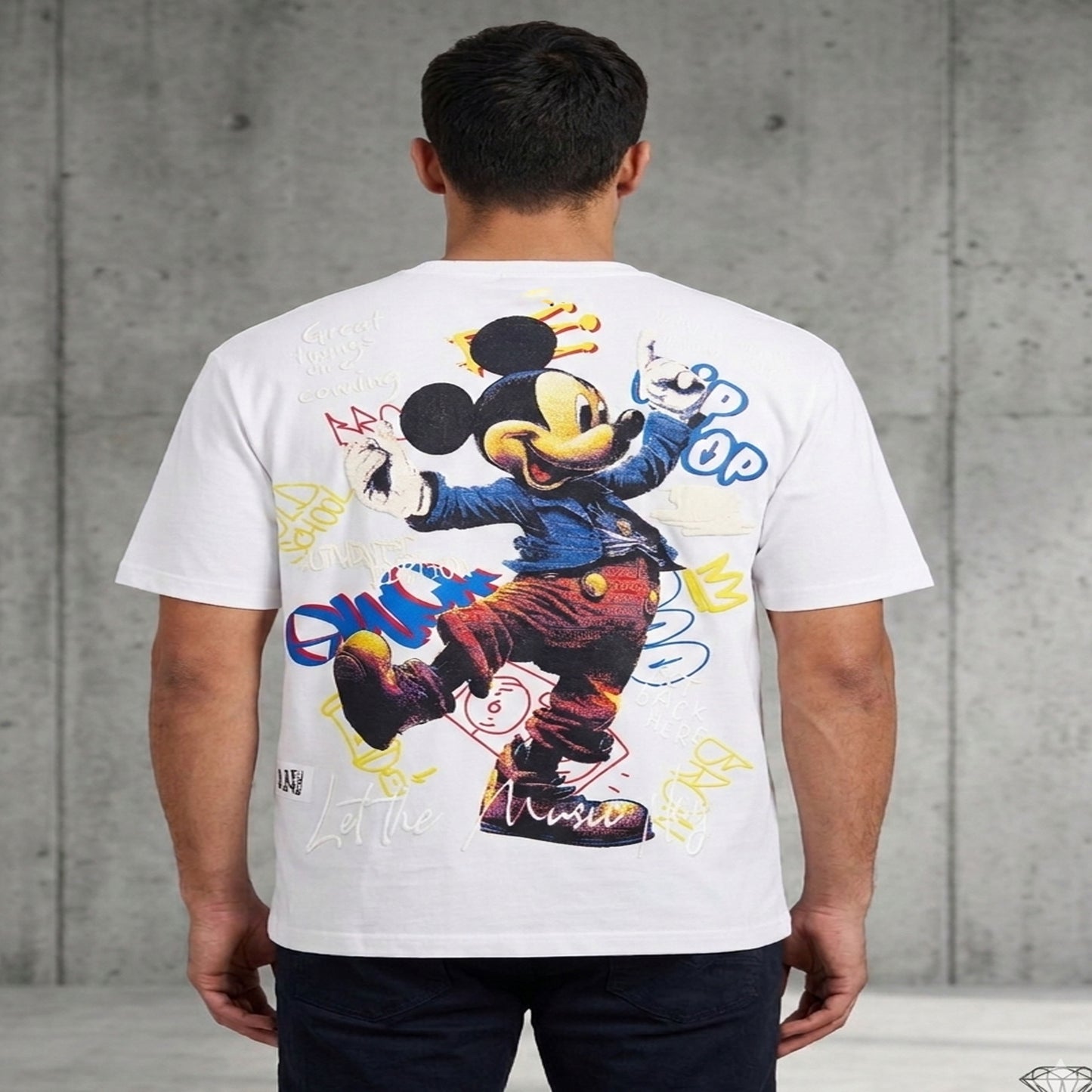 Premium Quality Mickey Mouse Graphic and puff printed- Cotton T-Shirt for Men