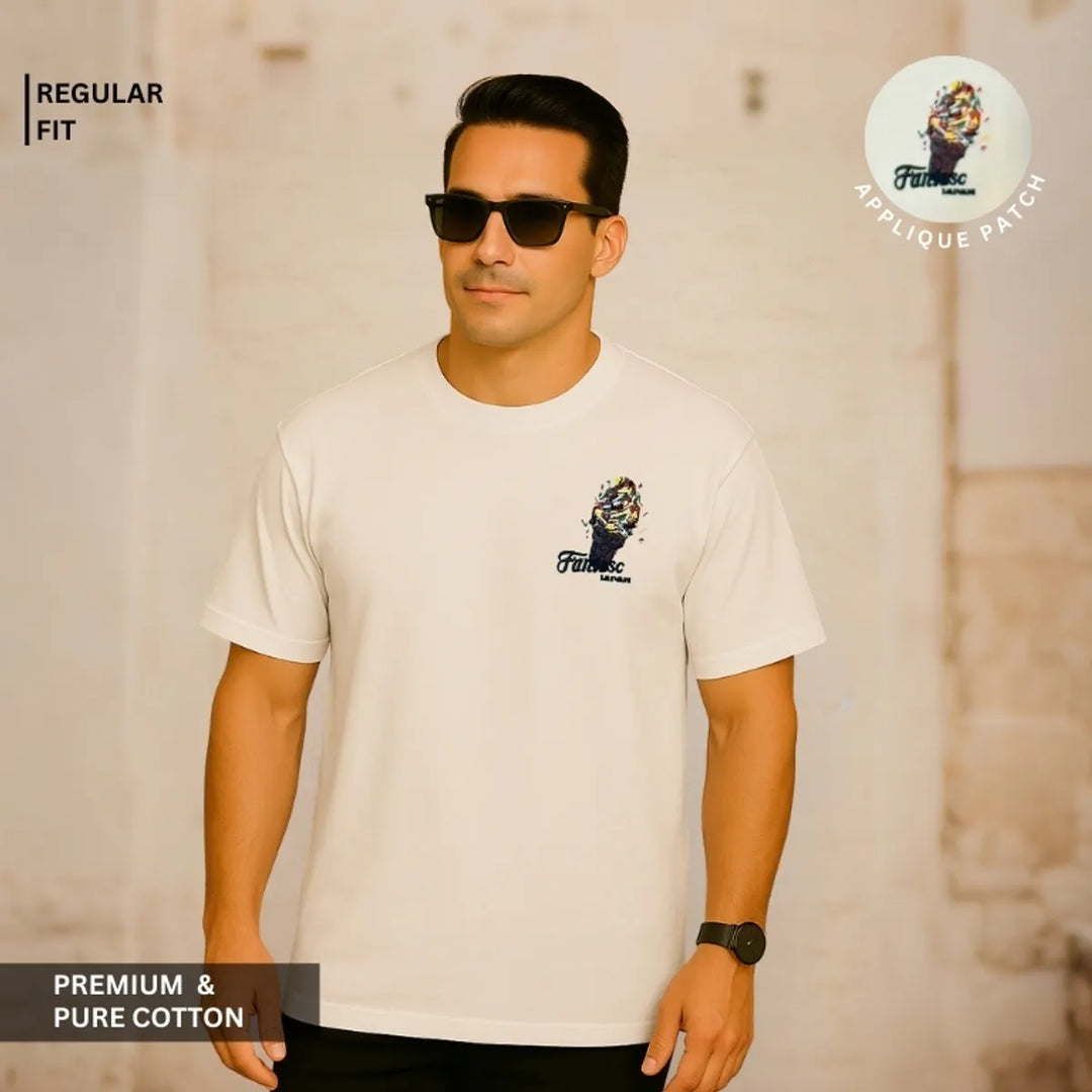 Urban Style Ice-Cream Print Embossed T-Shirt
