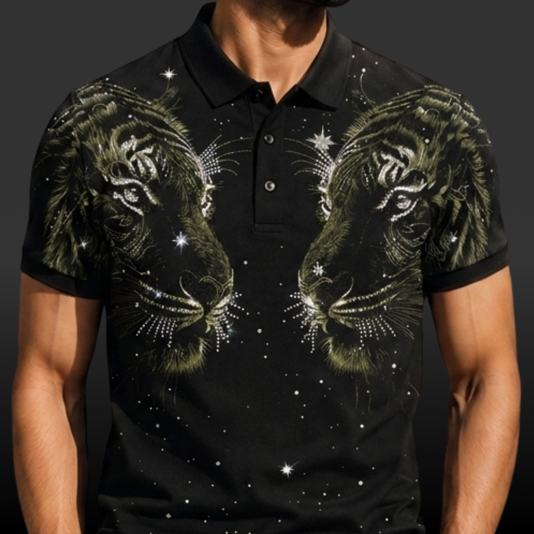 Twin Tiger Swarovski Polo T-Shirt
