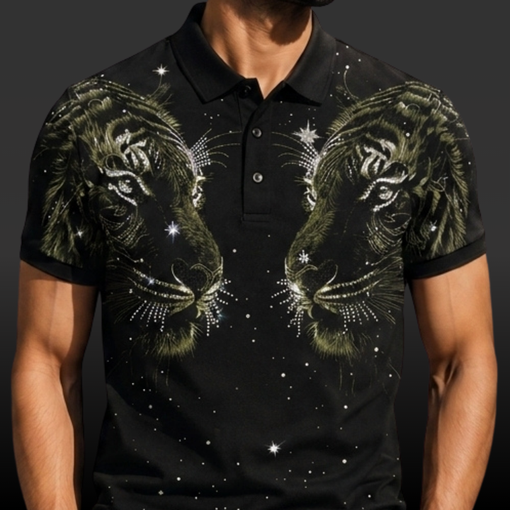 Twin Tiger Swarovski Polo T-Shirt