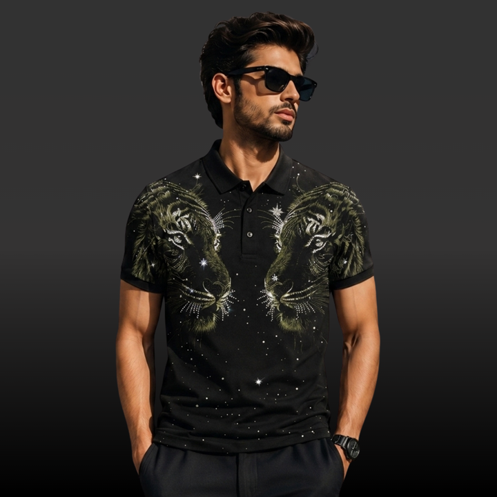 Twin Tiger Swarovski Polo T-Shirt