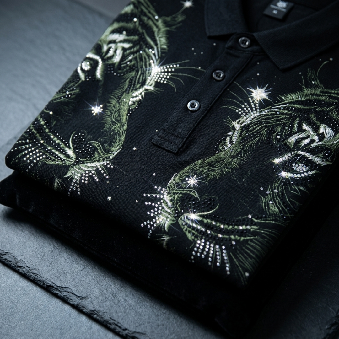 Twin Tiger Swarovski Polo T-Shirt