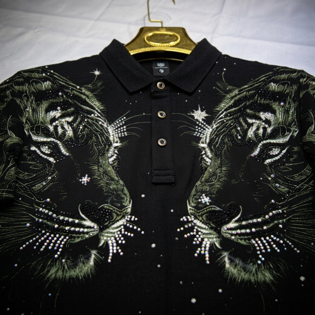 Twin Tiger Swarovski Polo T-Shirt