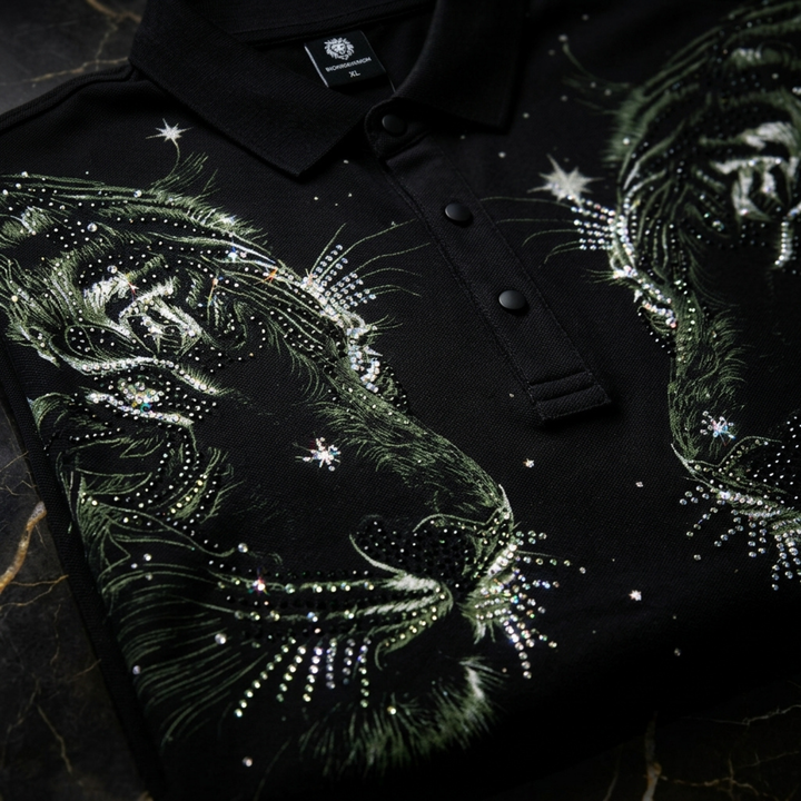 Twin Tiger Swarovski Polo T-Shirt