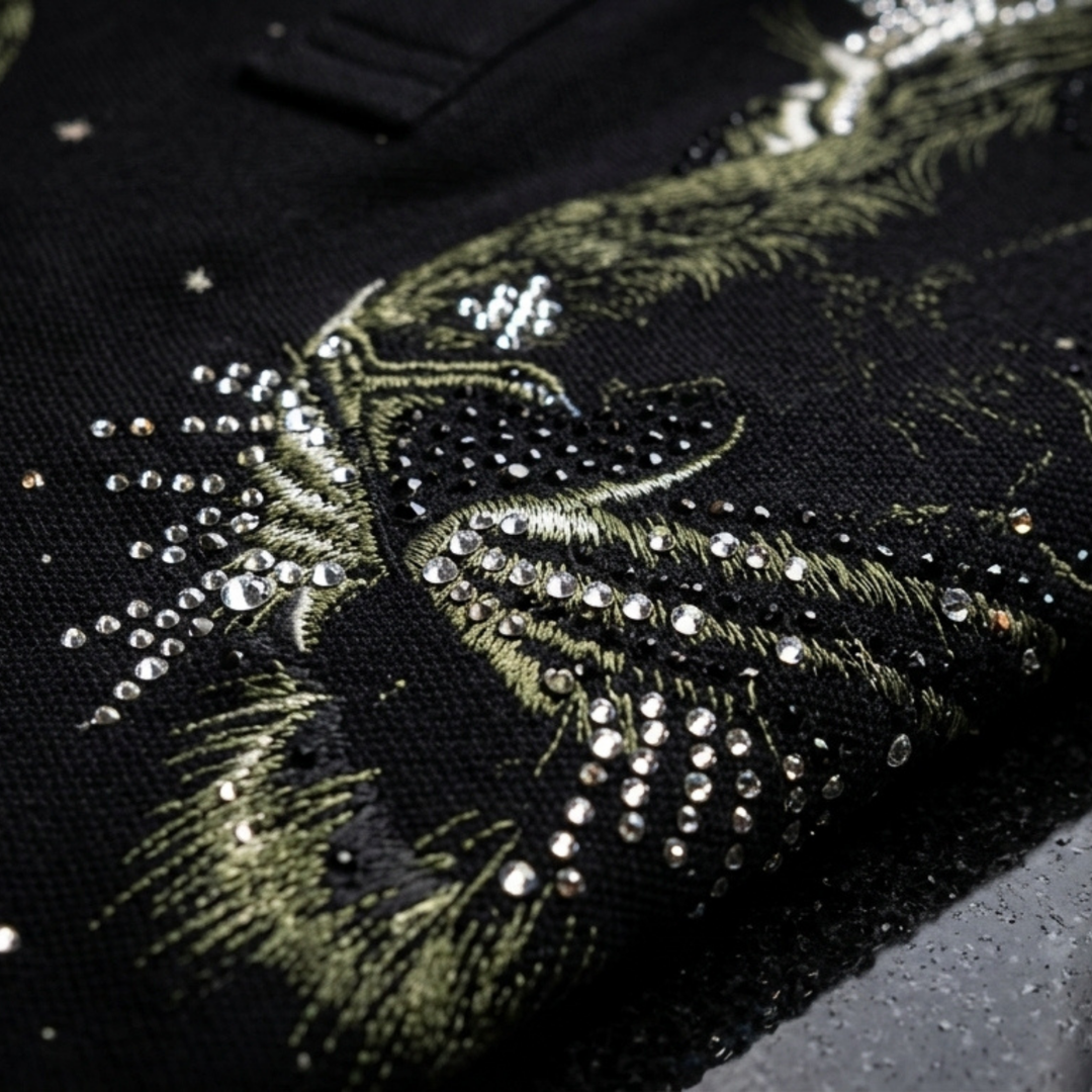 Twin Tiger Swarovski Polo T-Shirt