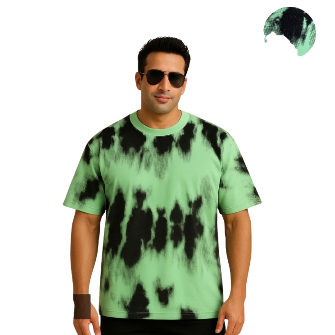 Green Premium 100% Cotton Round Neck T-Shirt For Men