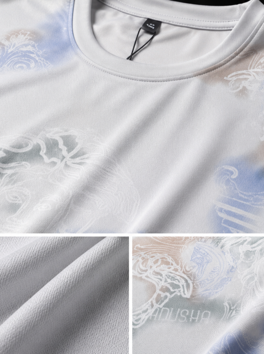 Medusa Embroidery Pastel Tie-Dye T-Shirt