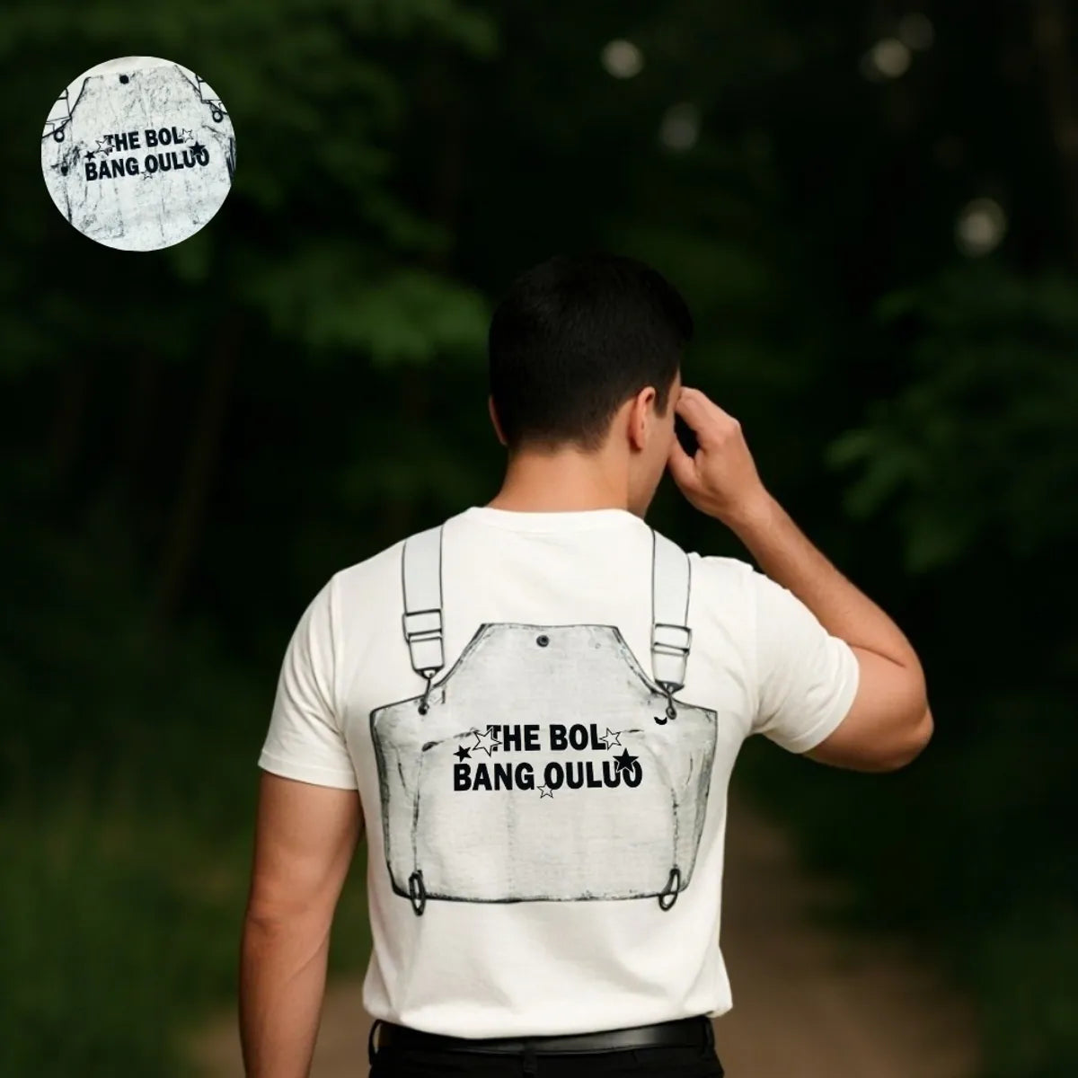 1224_Black Premium 100% Cotton Printed Round Neck T-Shirt For Men