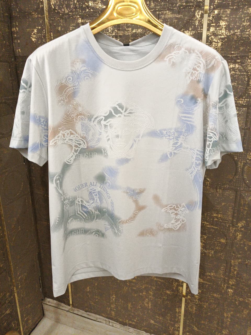 Men’s Medusa PRINTED TEXTURE Watercolor Tie-Dye Graphic T-Shirt