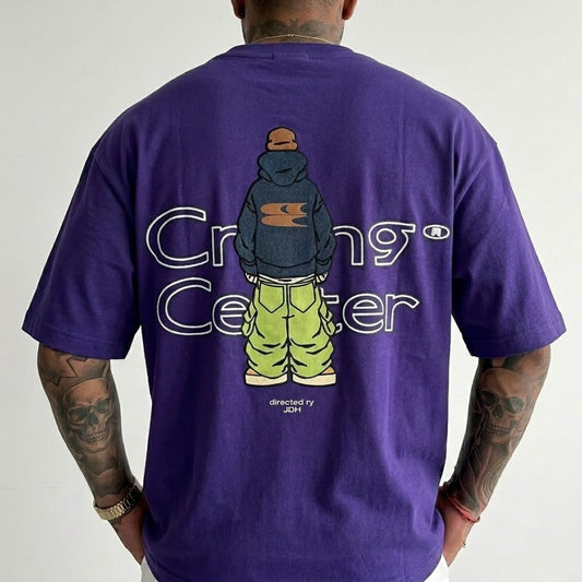 The "Crying Center" Signature Grape Oversized Tee The "Crying Center" Signature Grape Oversized Tee