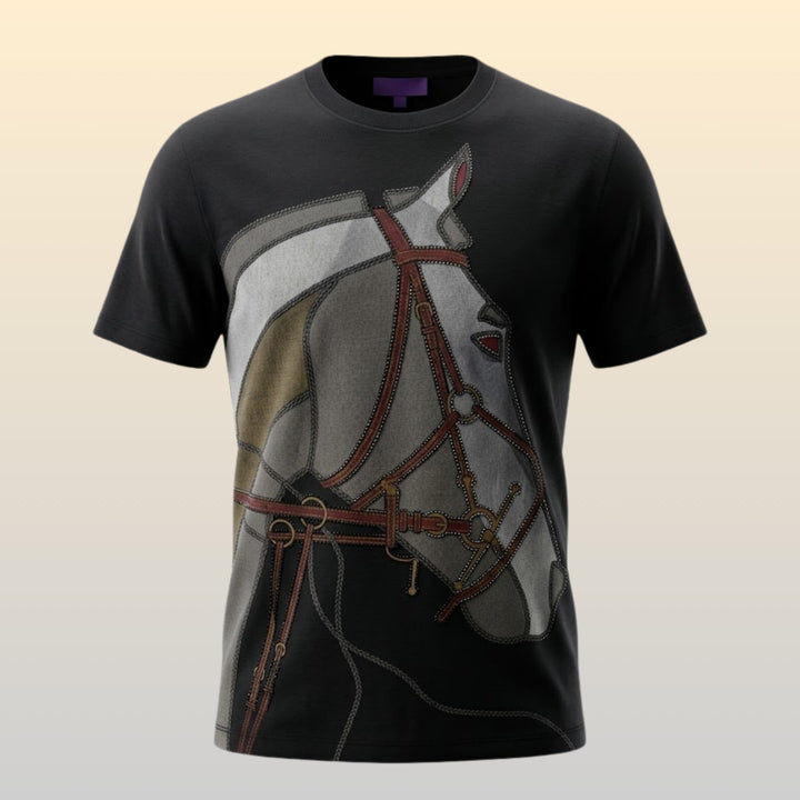 Horse Bridle Print T-Shirt for Men