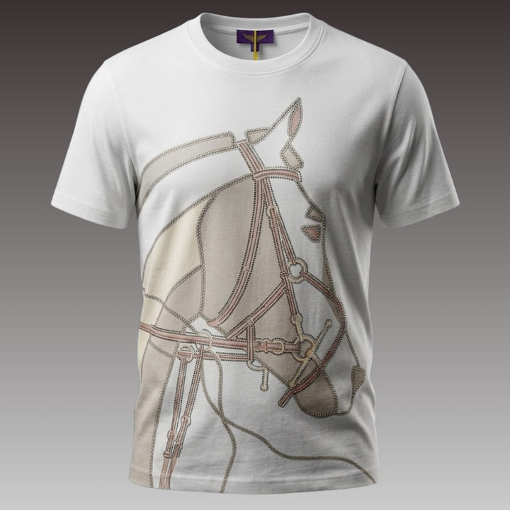 Horse Bridle Print T-Shirt for Men