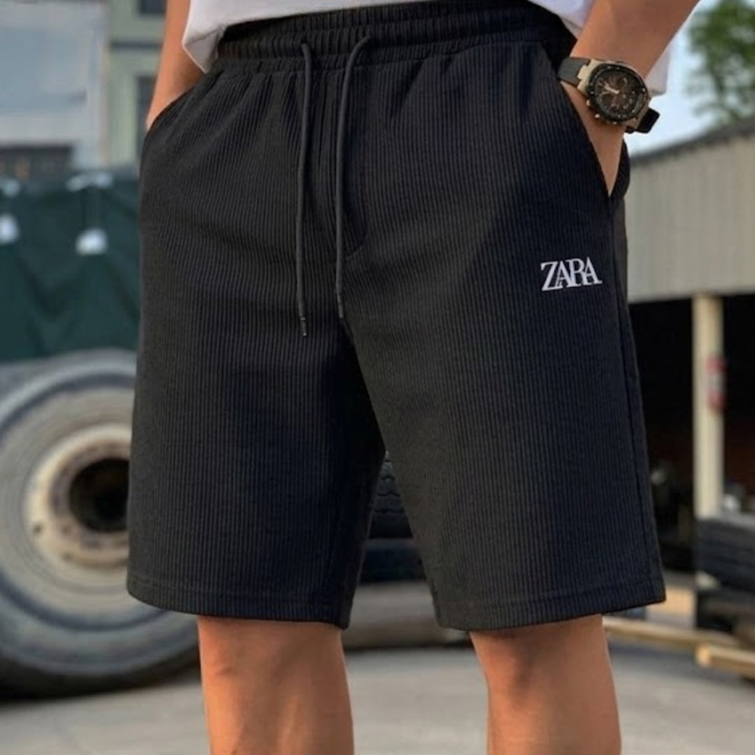 Relaxed Fit Ribbed T-Shirt &amp; Shorts Set Cotton Cord Set