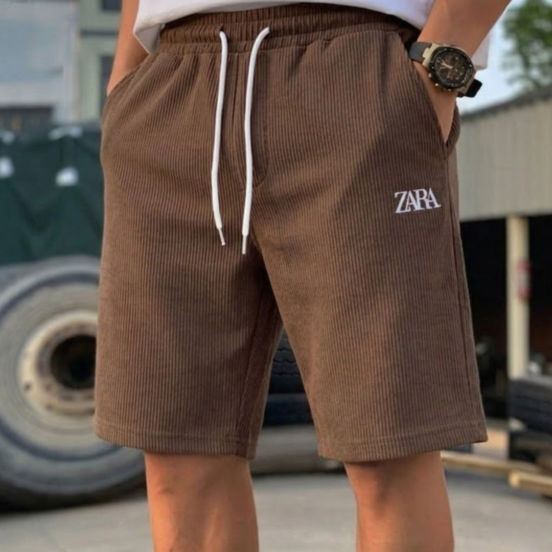 Relaxed Fit Ribbed T-Shirt &amp; Shorts Set Cotton Cord Set