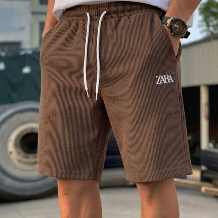 Relaxed Fit Ribbed T-Shirt &amp; Shorts Set Cotton Cord Set