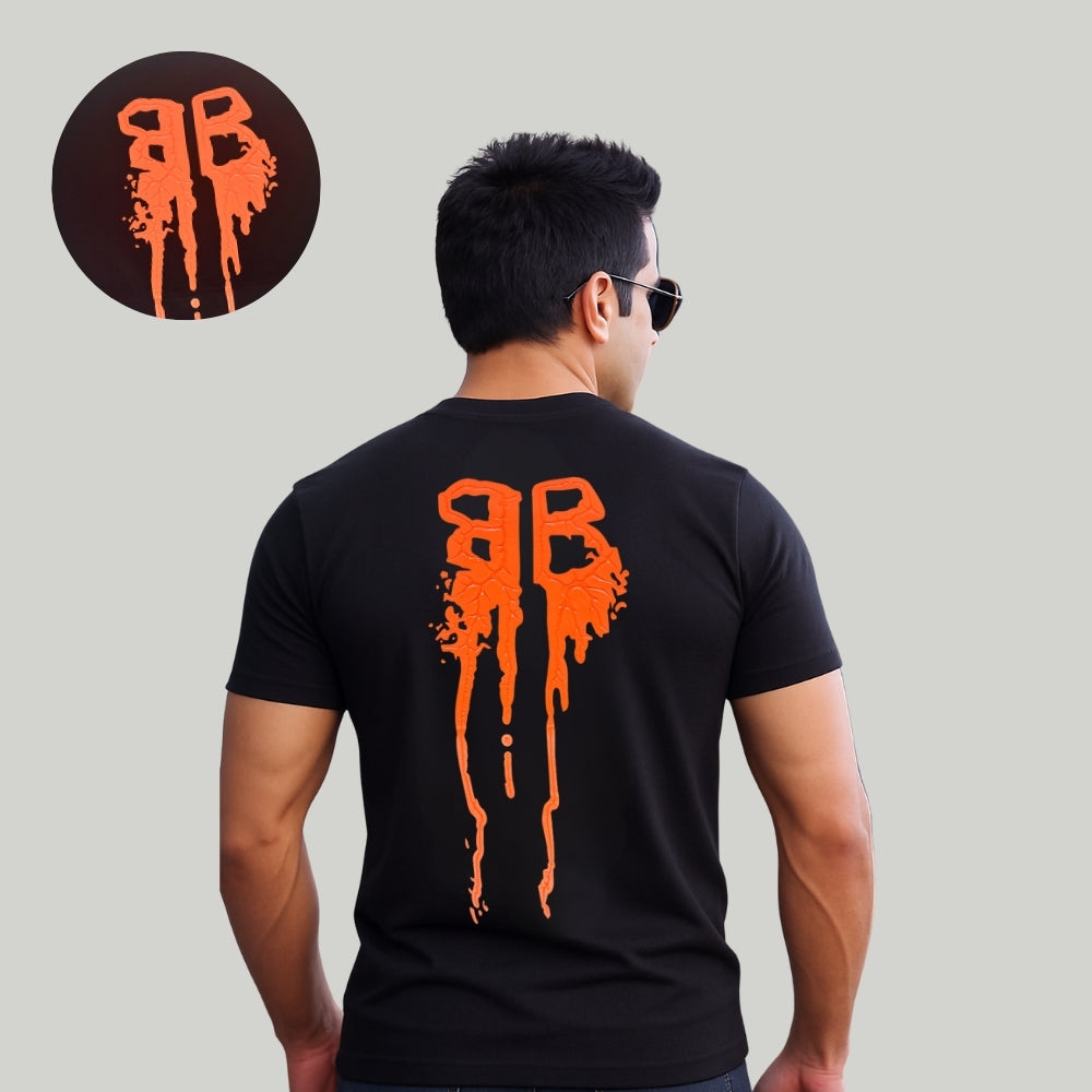 Premium 100% Cotton Round Neck Embossed Pattern T-Shirt For Men 35026