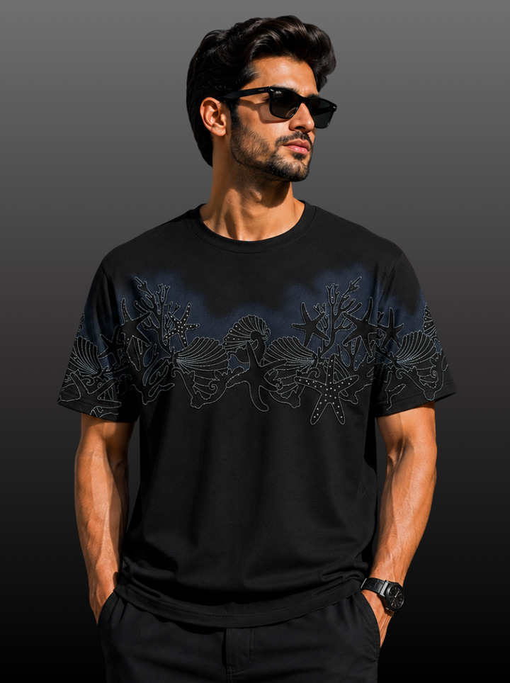 Coral &amp; Starfish Graphic  T-Shirt