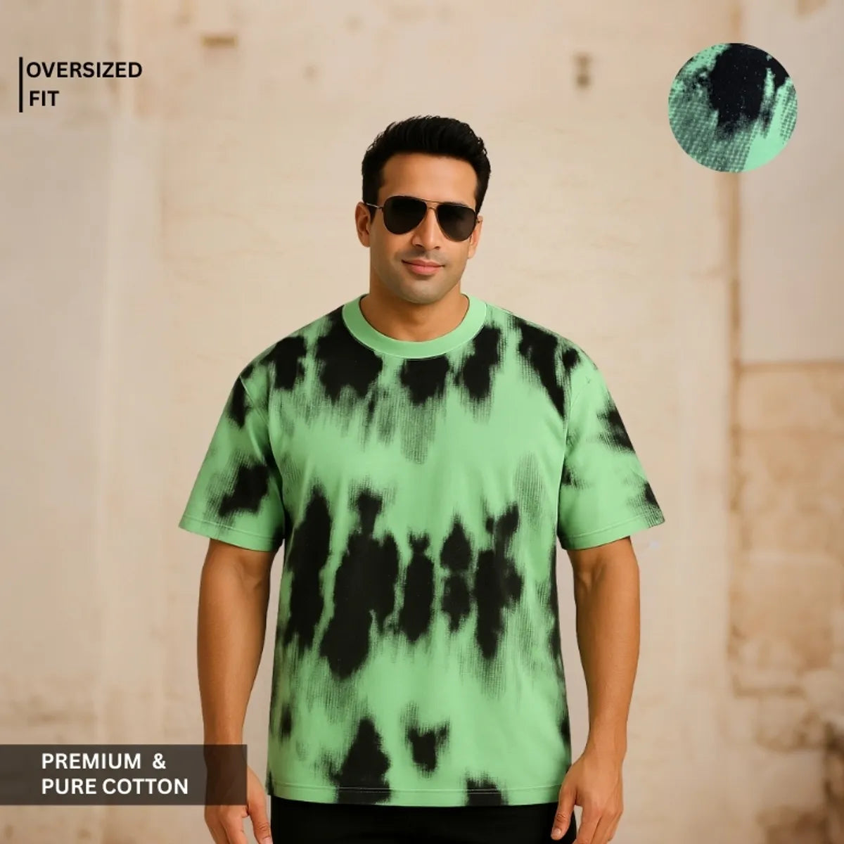 Green Premium 100% Cotton Round Neck T-Shirt For Men